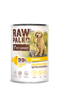 RAW PALEO Truthahn & Kabeljau und Kürbis Puppy Can